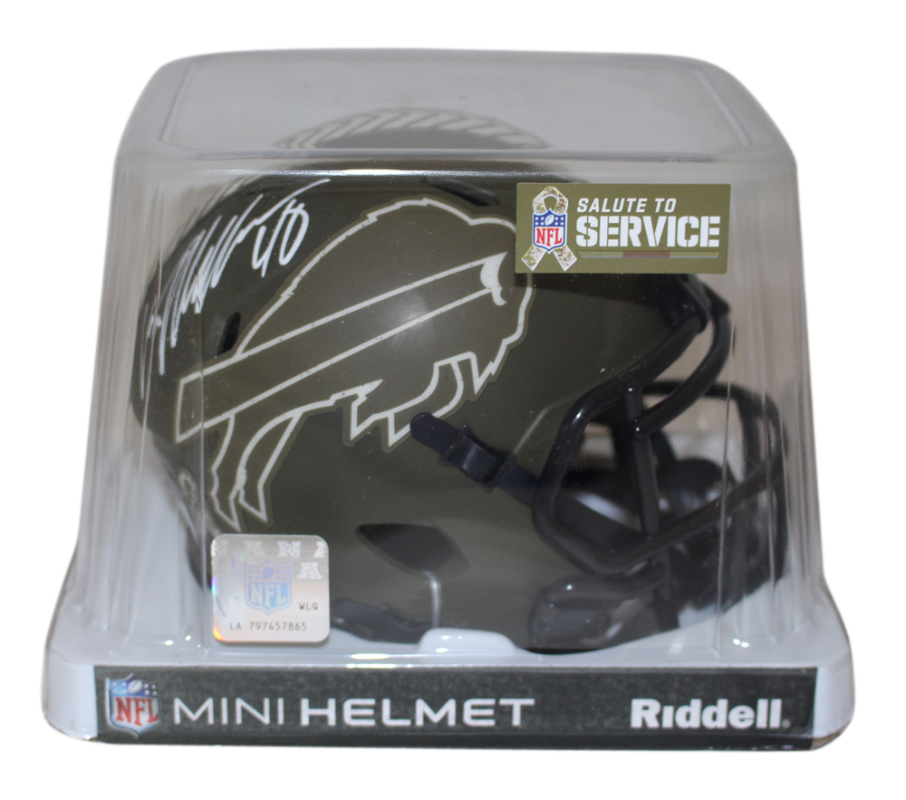 Von Miller Autographed Buffalo Bills Salute To Service Mini Helmet