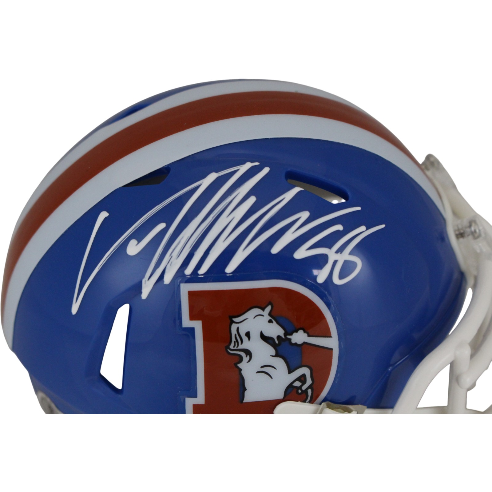 Von Miller Autographed Denver Broncos TB Mini Helmet Beckett Witness 54708