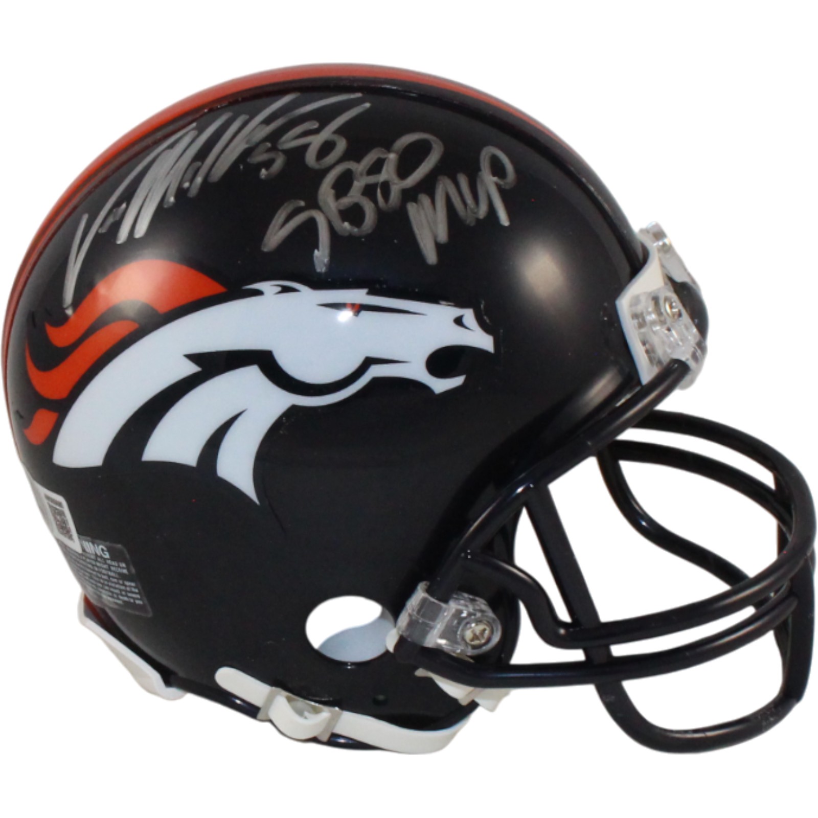 Von Miller Autographed Denver Broncos VSR4 Mini Helmet SB MVP Beckett WIT 54721