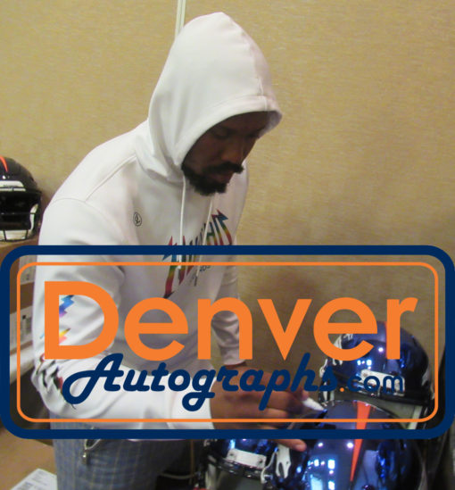 Von Miller Autographed/Signed Denver Broncos Chrome Replica Helmet JSA 24303