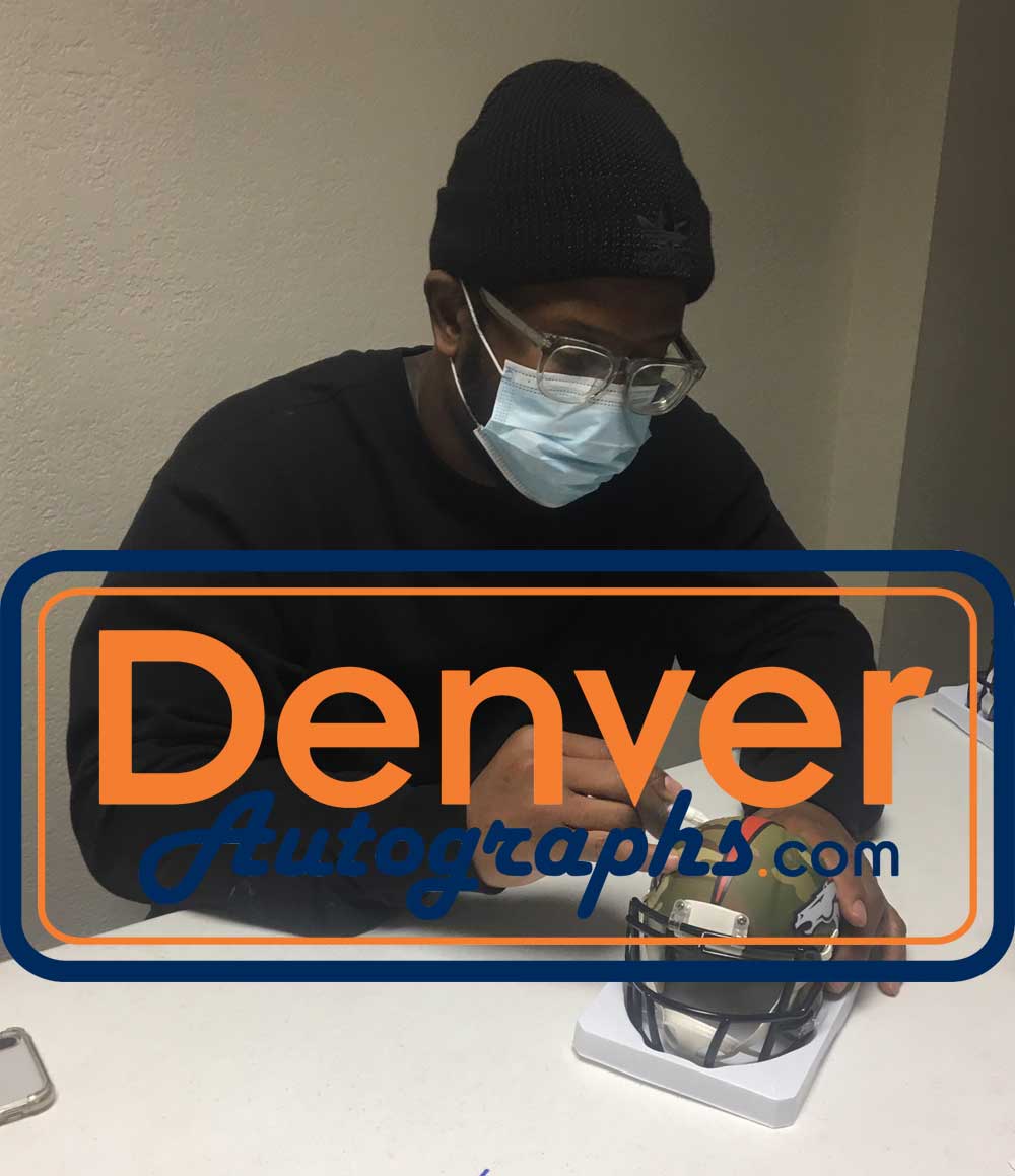 Von Miller Autographed/Signed Denver Broncos Camo Mini Helmet JSA 30037