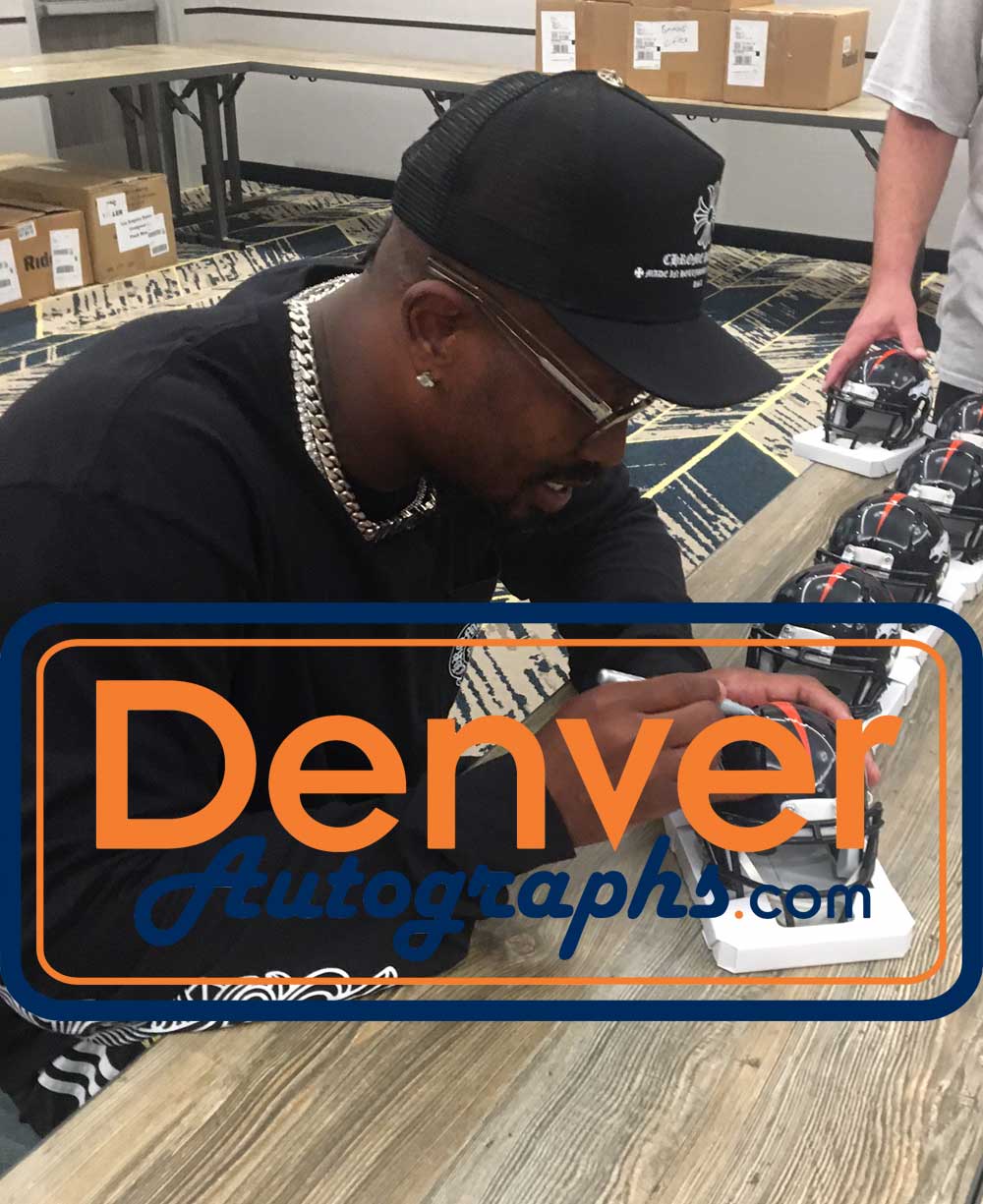 Von Miller Autographed/Signed Denver Broncos Speed Mini Helmet BAS