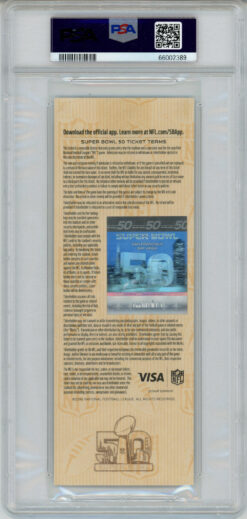 Von Miller Signed Super Bowl 50 Ticket w/SB 50 MVP Grade 7 PSA 8 Slab