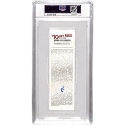 Von Miller Signed Denver Broncos NFL Debut Ticket Stub Slab 8/8 PSA 34353