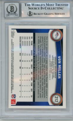 Von Miller Autographed 2011 Topps Chrome #212 10 auto Card Slab Beckett 54697