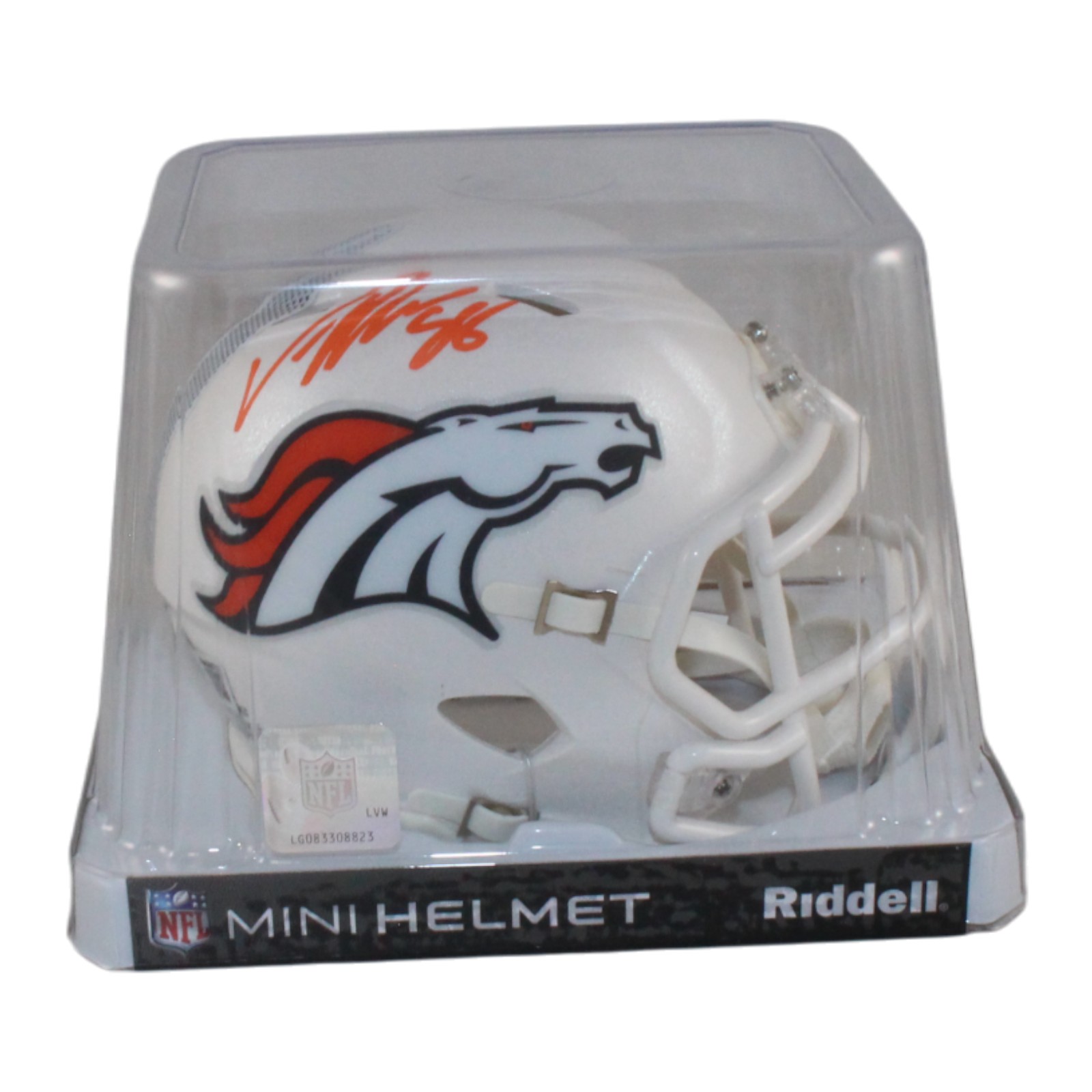 Von Miller Autographed Denver Broncos 24 Alt Mini Helmet Beckett Witness 54685 5 Von Miller Autographed Denver Broncos 24 Alt Mini Helmet Beckett Witness 54685