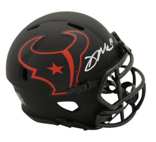 David Mills Autographed Houston Texans Eclipse Mini Helmet Beckett