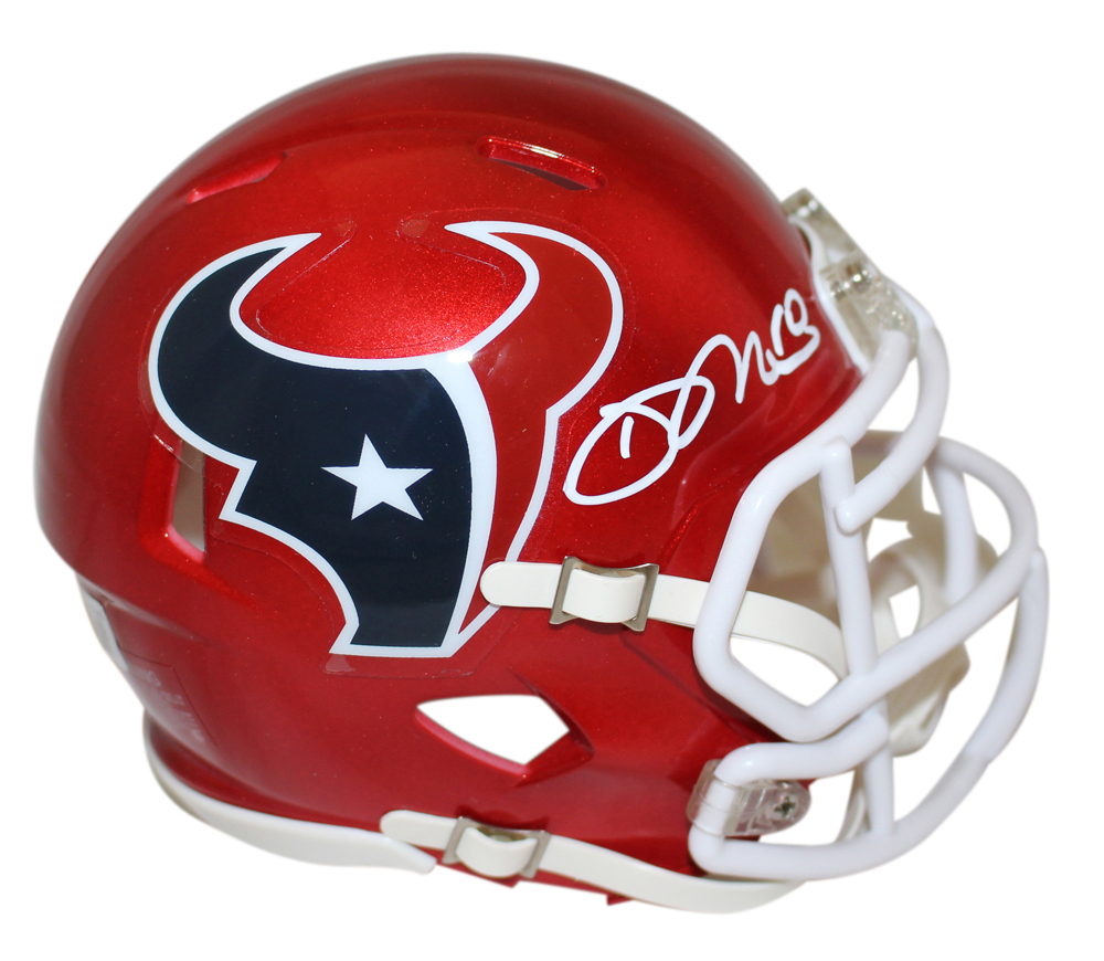 David Mills Autographed Houston Texans Flash Mini Helmet Beckett