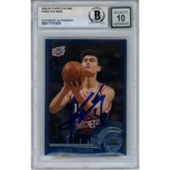 Yao Ming Signed Houston Rockets 2002 Topps Chrome #146 Card 10 Beckett 48693