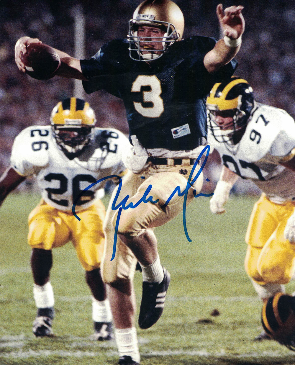 Rick Mirer Autographed/Signed Notre Dame Fighting Irish 8x10 Photo 30314