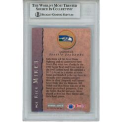 Rick Mirer Signed Seattle Seahawks 93 Pro Set QB Trading Card Slab Beckett 56132