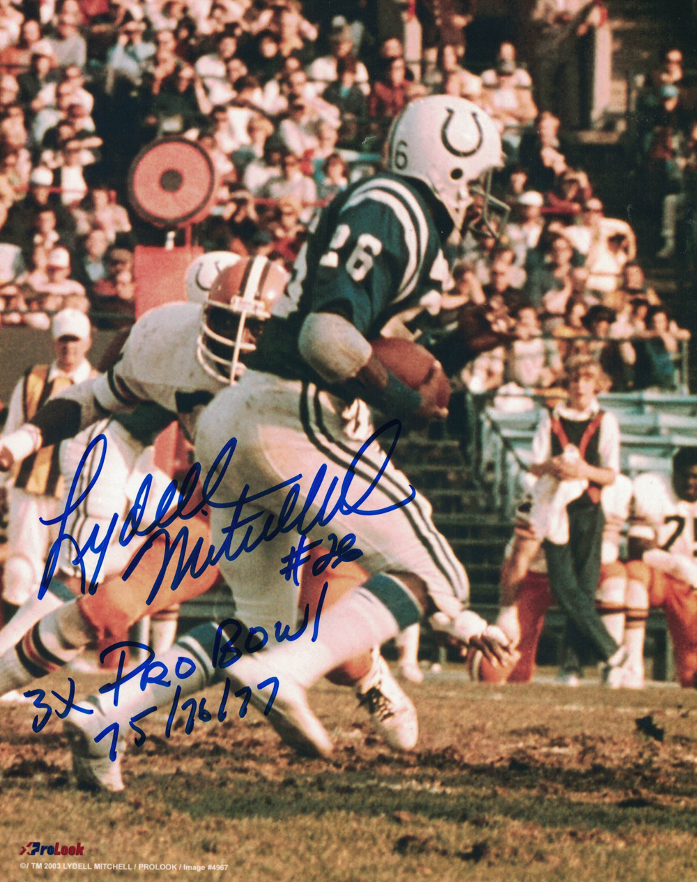 Lydell Mitchell Autographed/Signed Baltimore Colts 8x10 Photo Pro Bowl 27885
