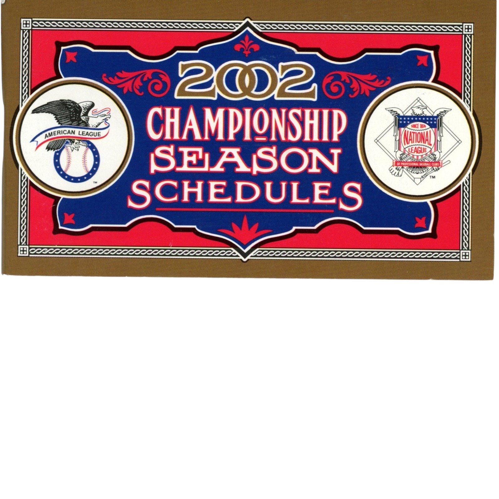 Major League Baseball ALCS NLCS 2002 Championship Schedule Bookelt 58032 1 Major League Baseball ALCS NLCS 2002 Championship Schedule Bookelt 58032