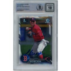 Yoan Moncada Autographed 2016 Bowman Chrome Prospects #BCP148 Beckett 54575