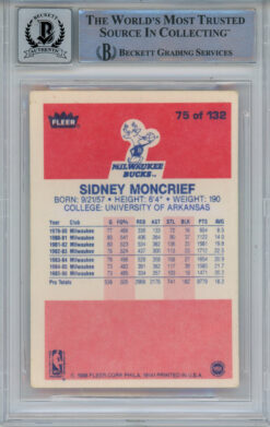 Sidney Moncrief Signed 1986-87 Fleer #75 Rookie Card Beckett 10 Slab