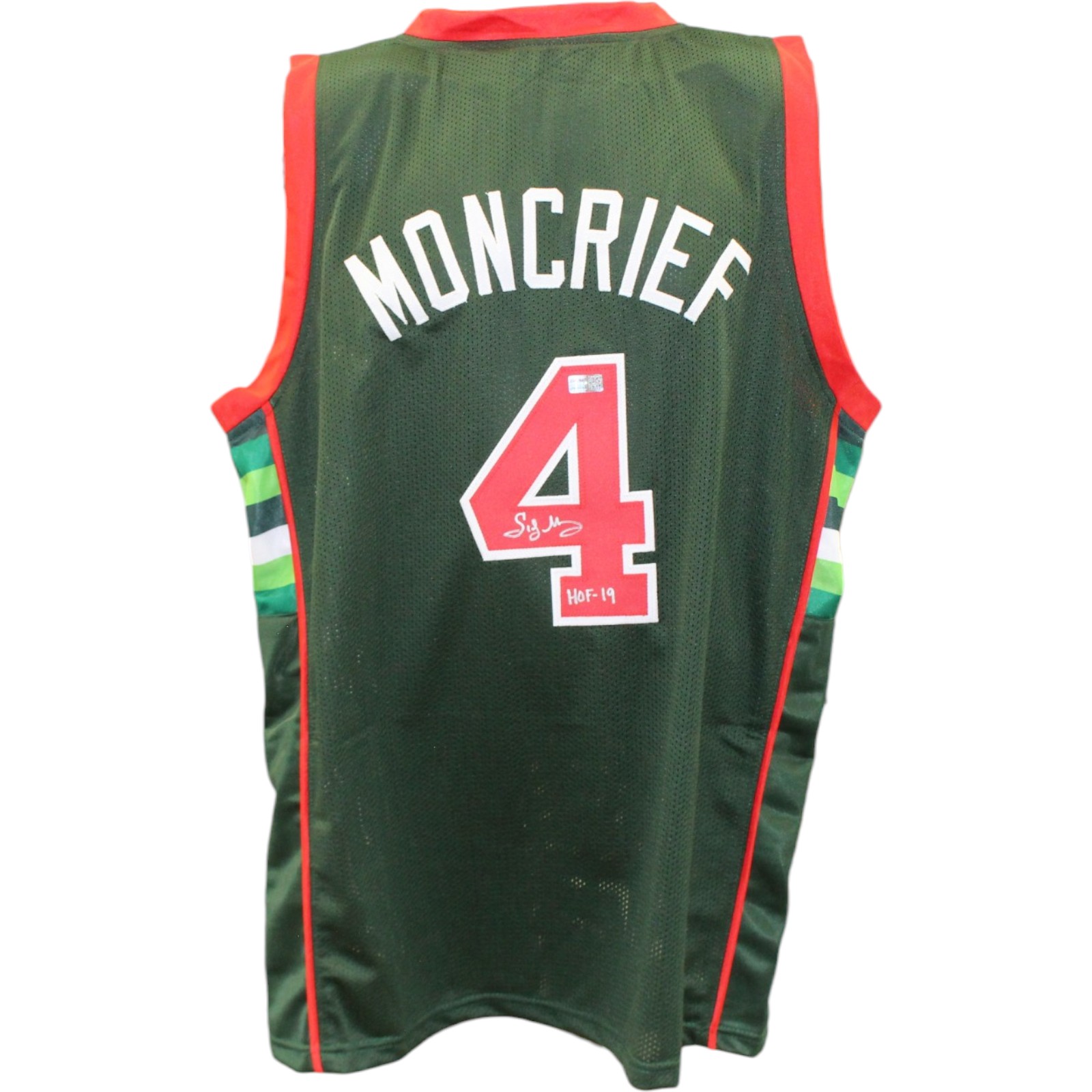 Sidney Moncrief Autographed/Signed Pro Style Sz XL Green Jersey HOF TRI 57914