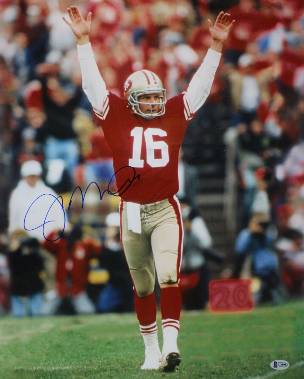 Joe Montana Autographed/Signed San Francisco 49ers 16x20 Photo BAS 29176