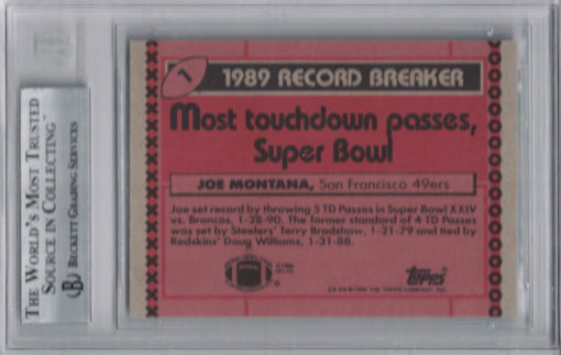 Joe Montana Autographed/Signed San Francisco 49ers 1990 Topps Card BAS 26553