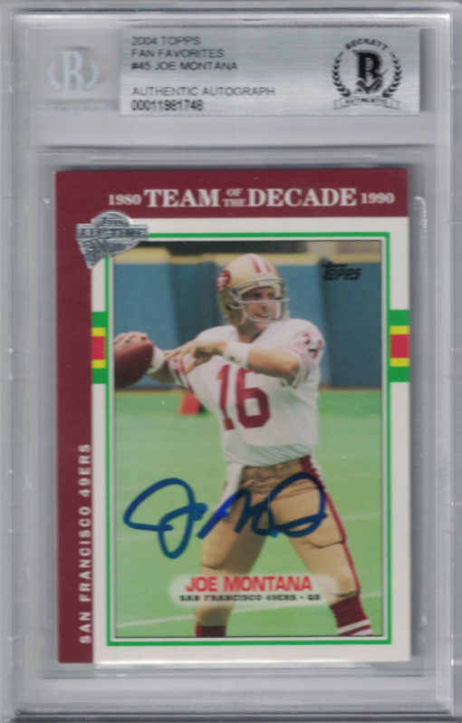 Joe Montana Signed San Francisco 49ers 2004 Topps Fan Favorites Card BAS 26560