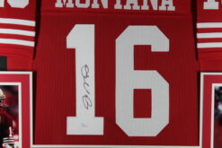 Joe Montana Autographed/Signed Pro Style Red XL Framed Jersey Beckett 51231