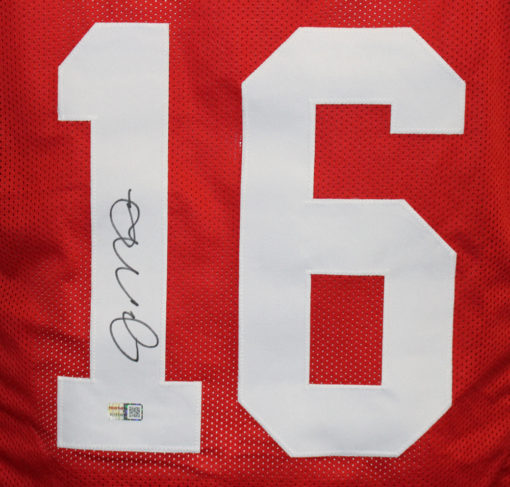 Joe Montana Autographed/Signed Pro Style Red XL Jersey Tristar 26376