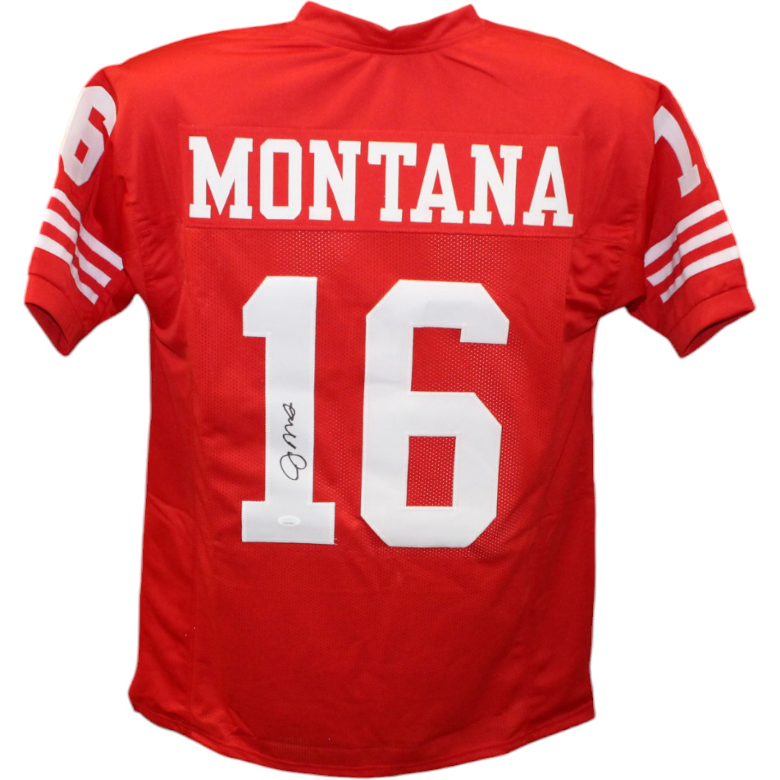 Joe Montana Autographed/Signed Pro Style Red Jersey JSA