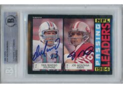 Joe Montana Dan Marino Autographed 85 Topps #192 Slab Trading Card Beckett 52715