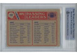 Joe Montana Dan Marino Autographed 85 Topps #192 Slab Trading Card Beckett 52715