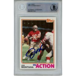 Joe Montana Autographed/Signed 82 Topps #489 Trading Card Slabbed Beckett 51570
