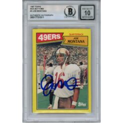 Joe Montana Autographed/Signed 1987 Topps #H Slabbed Trading Card Beckett 49899