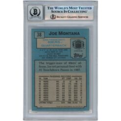 Joe Montana Autographed/Signed 1988 Topps #38 Slab Trading Card Beckett 49900