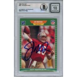 Joe Montana Autographed 1989 NFL Pro Set #381 Slab Trading Card Beckett 49901