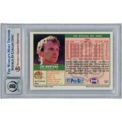 Joe Montana Autographed 1989 NFL Pro Set #381 Slab Trading Card Beckett 49901