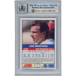 Joe Montana Autographed/Signed 1989 Score #1 Slabbed Trading Card Beckett 49909