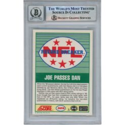 Joe Montana Autographed/Signed 1989 Score #329 Slab Trading Card Beckett 49912
