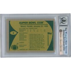 Joe Montana Autographed/Signed 1989 Topps #1 Slab Trading Card Beckett 49913