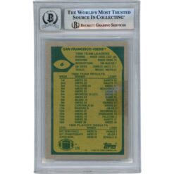 Joe Montana Autographed/Signed 1989 Topps #6 Slab Trading Card Beckett 49915