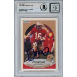 Joe Montana Autographed/Signed 1990 Fleer #10 Slab Trading Card Beckett 49916