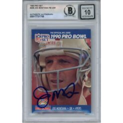 Joe Montana Autographed 1990 NFL Pro Set #408 Slab Trading Card Beckett 49921