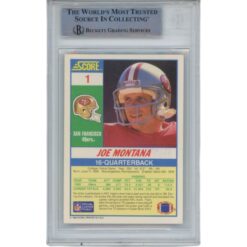 Joe Montana Autographed/Signed 1990 Score 1 Trading Card Beckett 47110