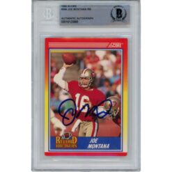 Joe Montana Autographed/Signed 1990 Score 594 Trading Card Beckett 47129