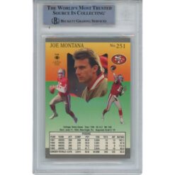 Joe Montana Autographed/Signed 1991 Fleer Ultra 251 Trading Card Beckett 47124