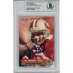 Joe Montana Autographed 1991 NFL Pro Set #3 Slab Trading Card Beckett 49954