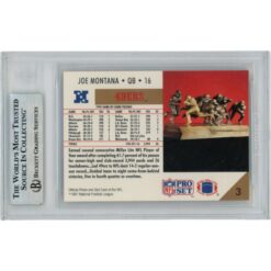 Joe Montana Autographed 1991 NFL Pro Set #3 Slab Trading Card Beckett 49954