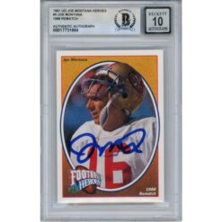 Joe Montana Autographed/Signed 91 Upper Deck #5 Slab Trading Card Beckett 49938