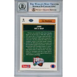 Joe Montana Autographed/Signed 91 Upper Deck #6 Slab Trading Card Beckett 49941