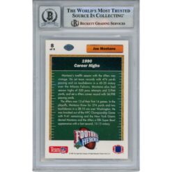 Joe Montana Autographed/Signed 91 Upper Deck #8 Slab Trading Card Beckett 49942