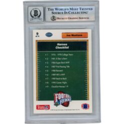 Joe Montana Autographed/Signed 91 Upper Deck #9 Slab Trading Card Beckett 49939
