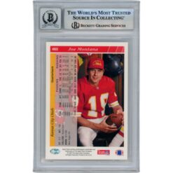 Joe Montana Autographed 1993 Upper Deck #460 Slab Trading Card Beckett 49950