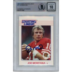 Joe Montana Signed 1988 Starting Lineup #101 Trading Card Slabbed Beckett 51571
